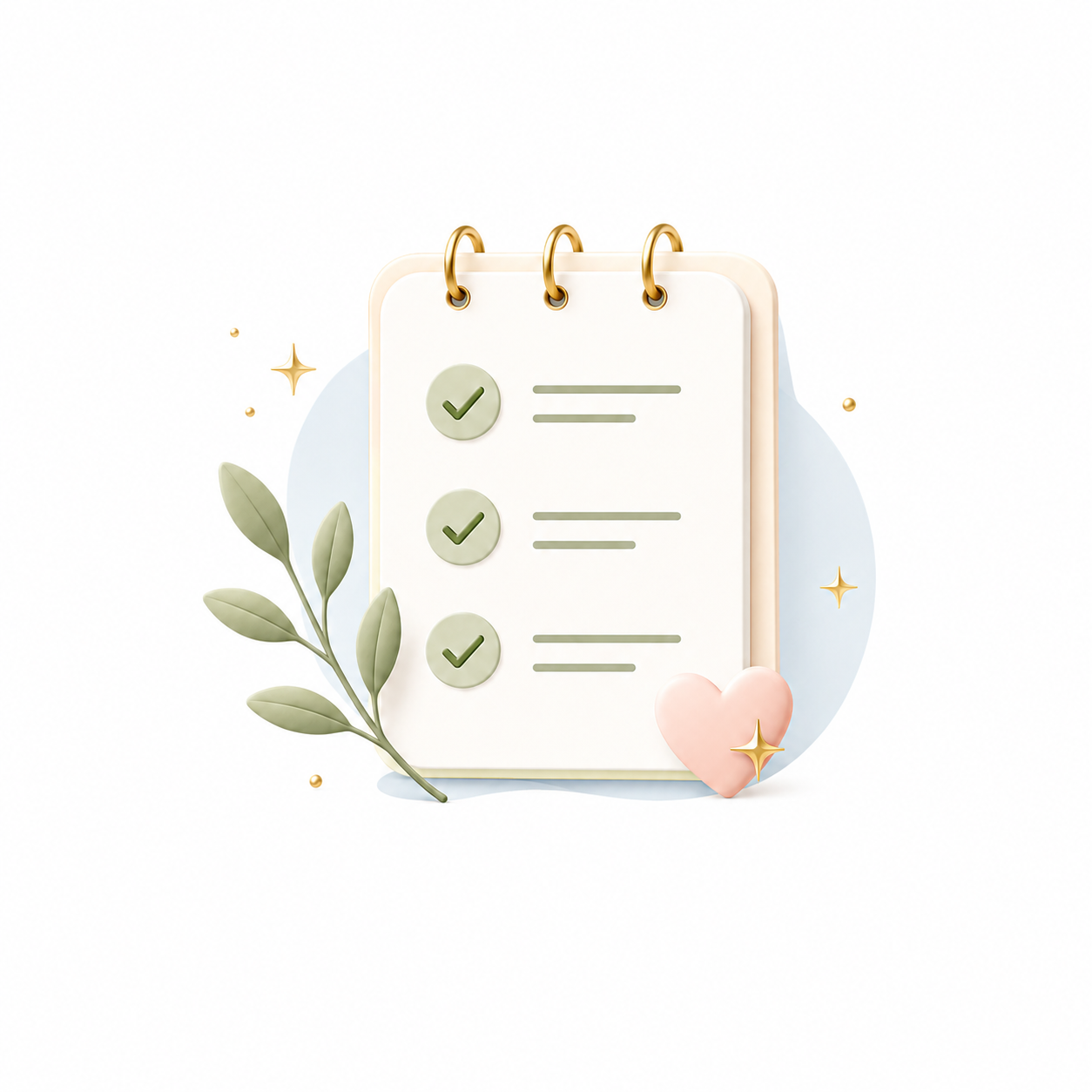 Ilustração do Checklist Diário de Bem-Estar