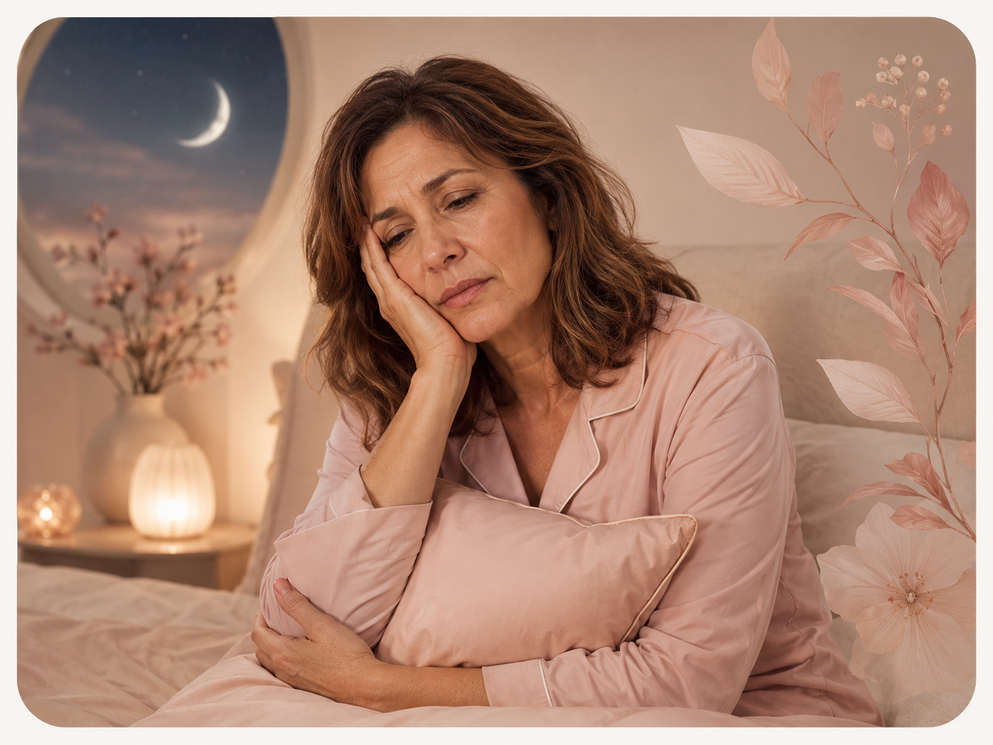 Mulher em uma noite difícil durante a menopausa