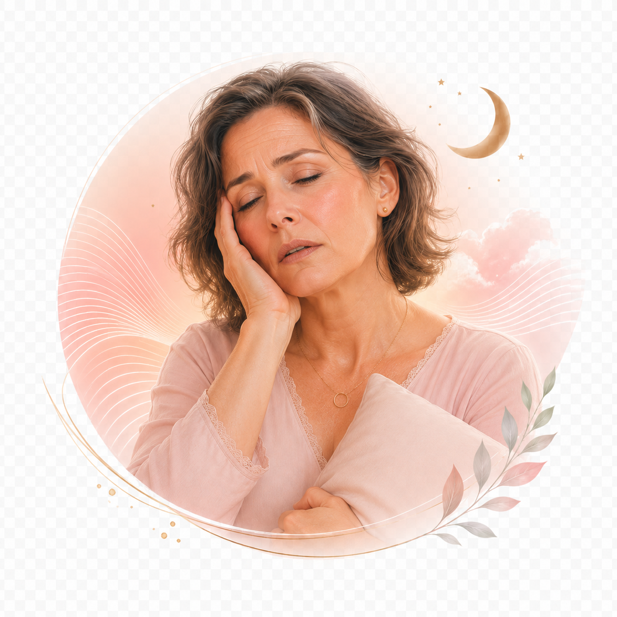 Ilustração de sono leve ou interrompido